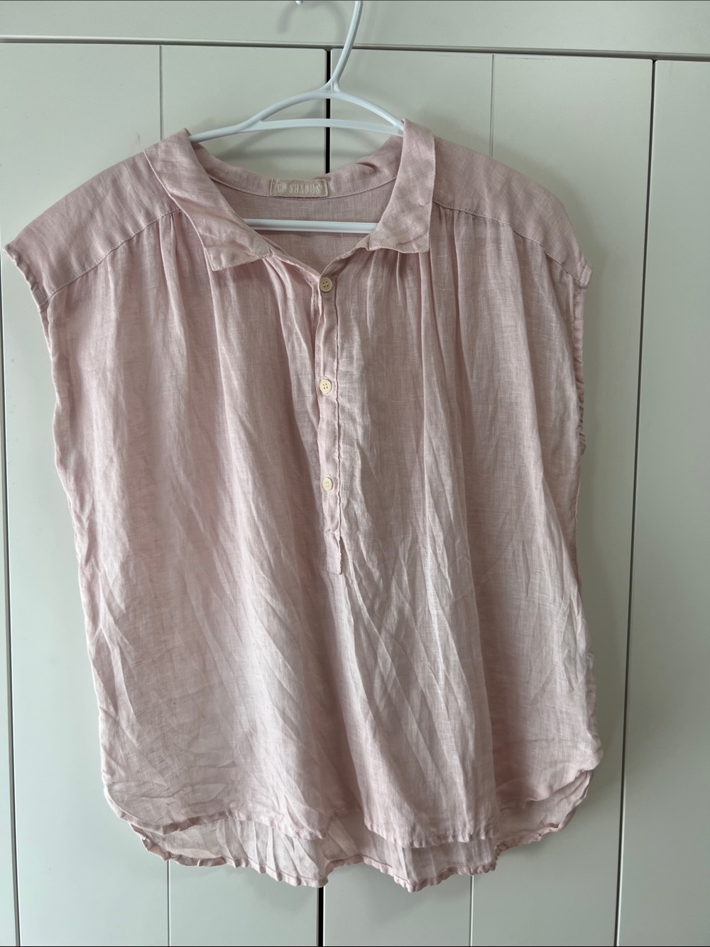 CP Shades pale pink linen blouse size xs-M